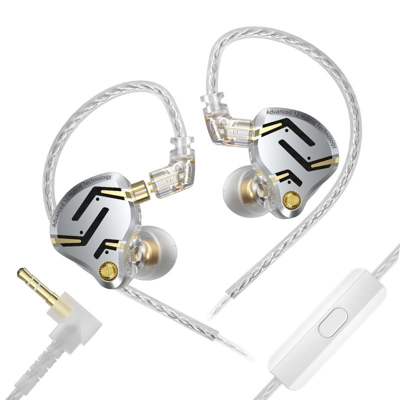 KZ ZS12 Pro 2 kz イヤ電話機 1DD+5BA変わり種IEM 有線イヤ電話機 イヤモニ 中華 内蔵型陰電子クロスオーバー基板 HIFI声遣い 取り組み相応う FPS向け カナル型 earphones wired ゲーミングイヤホン有線 yinyoo