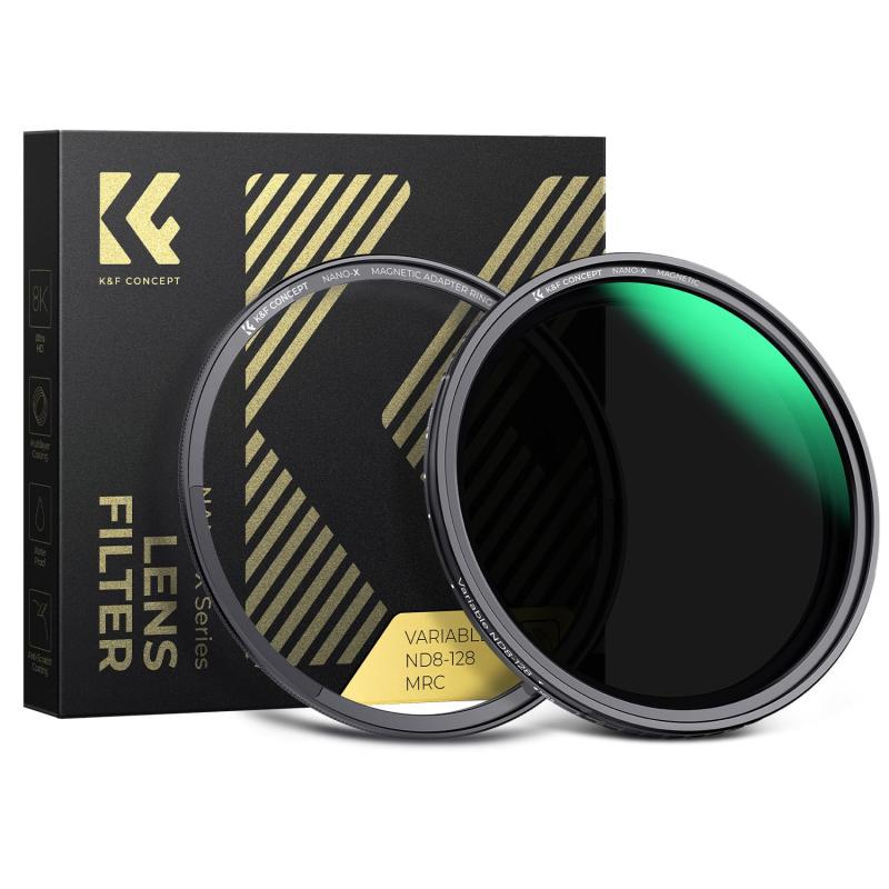 K&F CONCEPT 82mm マグネット可変NDフィルターND8-ND128 X状ムラ無し 光学ガラス HD超解像力 低い反射率 28層ナノコーティング 撥水防汚キズ防止 薄枠 ビデオ/風景撮影のレンズフィルター【メー|RoothouseStore