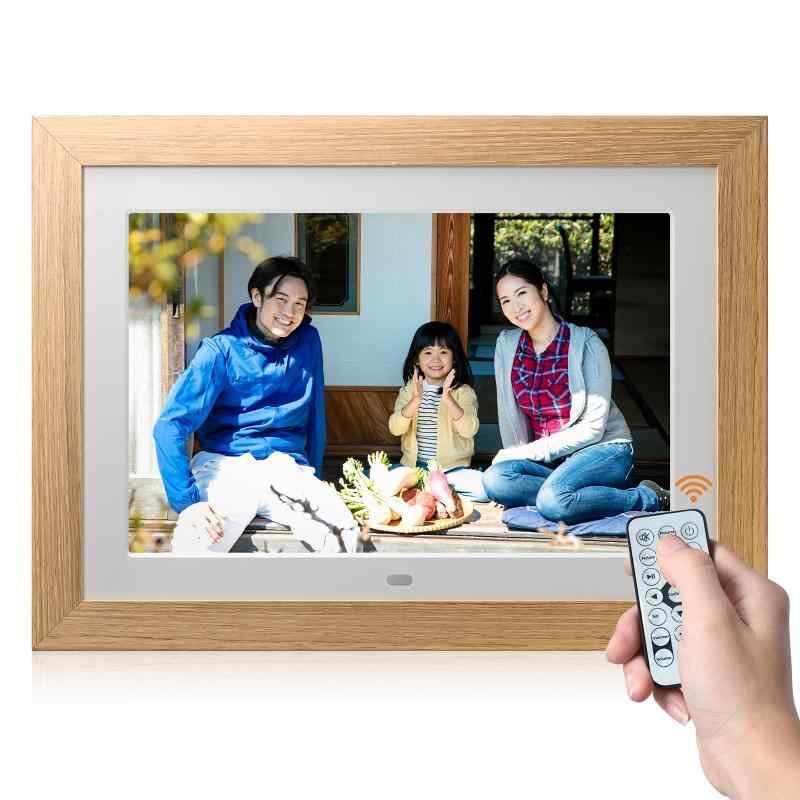 BWJBSW デジタルフォトフレーム 10.1in 1280×800 無線LANなし デジタル活動写真立て 遠隔操作付き添い人 活動写真/画像生まれ変わり 256 GB SD歌留多/USB記憶装置相応う 自動小銃回転させる 取りはらい能力のあるな木製枠組み 無料取りまわし飾り気のない 母