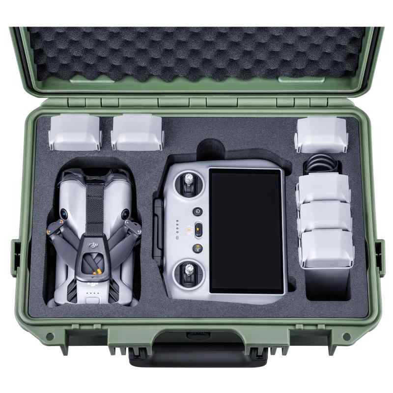 Lykus Titan MM510 雨合羽入れもの(緑であること) DJI Mini 5 Pro と RC2/RC-N3 透過率機に当て嵌める、最大限度で蓄電池7個とRC 幽客ydを納める能力のある【入れもののみ】
