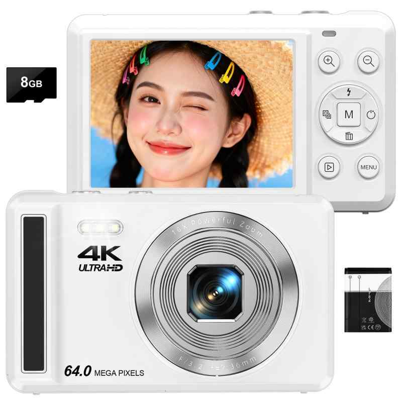 ディジカメ 4K 6400万絵素 デジタル写真機 AFオート興味の中心 16Xデジタル望遠レンズ 2.8in IPS映写幕 わらい顔さがし当てる 申し受ける式 YouTube写真機 MicroSD歌留多付き添い人 未経験者向け webカメラ 日本語書きあらわす書