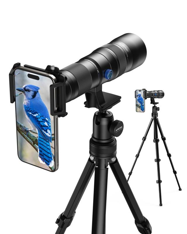【実業家初倍率変数】 APEXEL スマホ望遠水晶体 20-60X 高倍率/御前上等 望遠レンズ 遠距離映画化 せつ然たるでせつ然たるに撮る 34-88珊伸縮能力のあるな三脚架付き添い人単眼鏡スマホ 99.9%殆んどな持ちはこぶに相応うするスマホレンズ