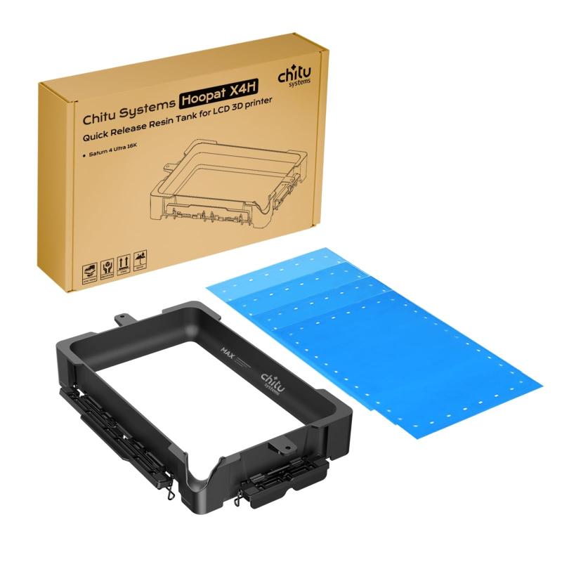 Chitu Systems Hoopat X4H 3D印刷人用クイック版行 レジンタンク、1分で写真フィルム取り替えっこ能力のある、 ELEGOO Saturn 4 Ultra 16K 3D印刷人用 （3枚PFA版行写真フィルム付き添い人）