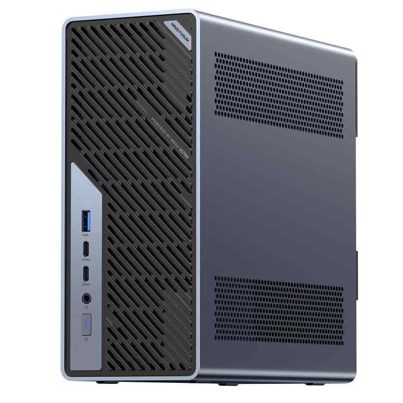 MINISFORUM MS-02 Ultra ミニワークステーション、Intel Core Ultra9 285HX、ベアボーンキットパソコン、256GB ECC記憶装置相応う、DDR5 SODIMM + 4基M.2 PCIe4.0 SSD拡張スロット、デュアル25