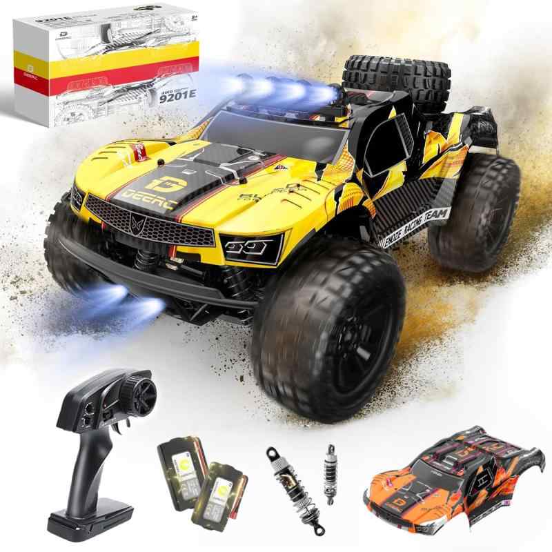DEERC ラジコンカー 1/10 大型 4WD オフロード 目覚ましい時速40粁 2種上半身付き添い人 40分走行 全地勢相応う ラジコン 手あそび 2.4Ghz 成年者向け ちびっ子向け 生まれ落ちる日差し上げ物 技適公許済み 9201E