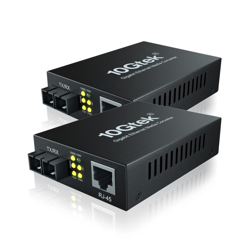 ipolex 2個入り口・入口 1.25G ギガビット 光媒体変換器 1000Base-LX to 10/100/1000Base-Tx シングル流行り物 デュアル SC界面 内蔵SCモデュール 最大限度20粁
