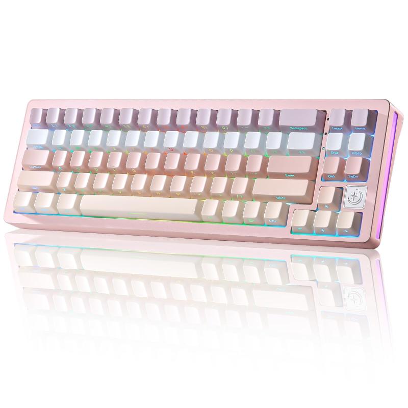 YUNZII AL71 68% ゲーミングキーボード 盛りだくさん軽銀CNC 熱っぽい取り換える相応う 無線電話 屁っ放り毛布 力学的鍵盤 NKRO 2.4GHz無線電話BT5.0/USB-C 有線 RGBうしろ側点火装置 Win/Mac用 お差し上げ物 技適公許取