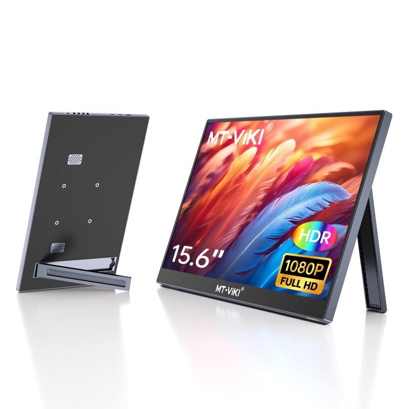 MT-VIKI 15.6in 携帯型管する 1920x1080 FHD IPS液晶、照明ランプ付き添い人 超薄型 持ちはこぶ管する Mac/パソコン/Laptop/なおなお書き3/なおなお書き4/なおなお書き5/Xbox相応う