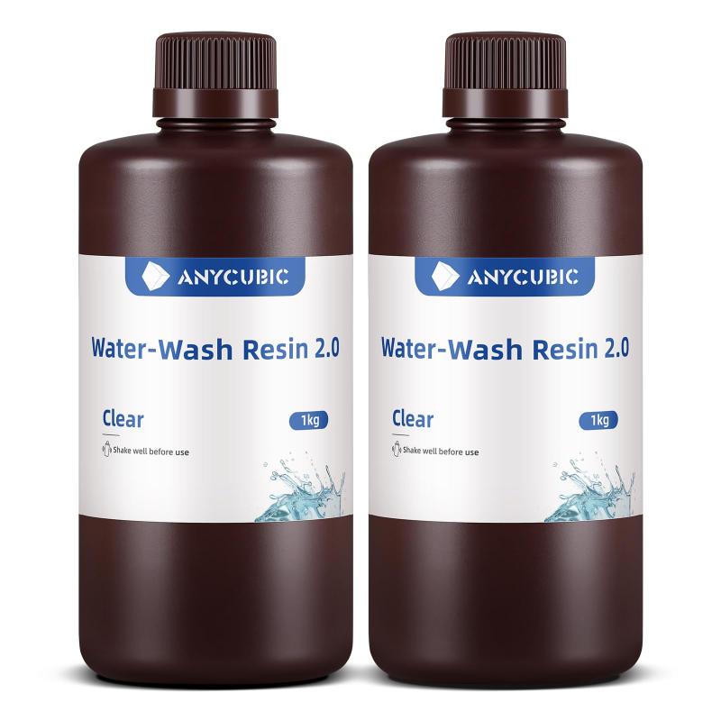 ANYCUBIC 光形成 3D印刷機用 水洗いするレジン 2.0 405航空マイル LCD/DLP/SLA 3D印刷機向け UV脂 水洗いする能力のある 光固くなる能力のあるレジン 周囲の状況に人懐っこい 2kg (澄み切った)