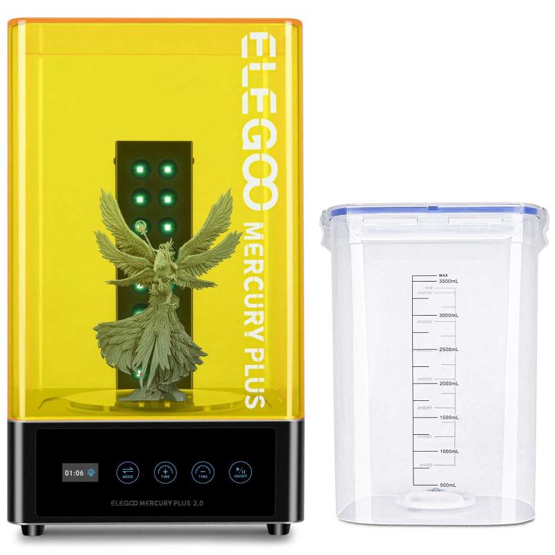 ELEGOO Mercury Plus 2.0 洗いもの固くなる機 2 インチ 1 Mars Photon S Photon Mono LCD/DLP/SLA 3D刷り上げる用 形成物用 レジン UV固くなるボックス席 回転させる固くなる折りかえし時刻表付き添い人