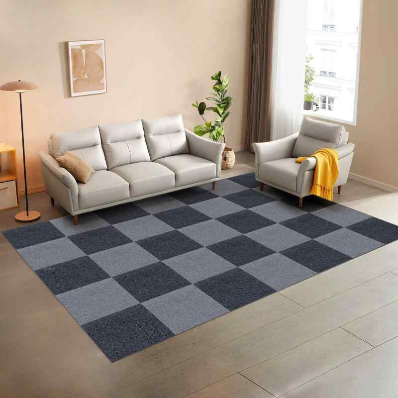 Newthought タイルマット タイルカーペット 【45*45*0.4cm 40枚入】ジョイントマット ズレない めくれない 滑りとめ 洗える 床保護 保温 設置簡単 床暖房対応 ペット・子供・高齢者 DIY可能 (ダーク｜RoothouseStore