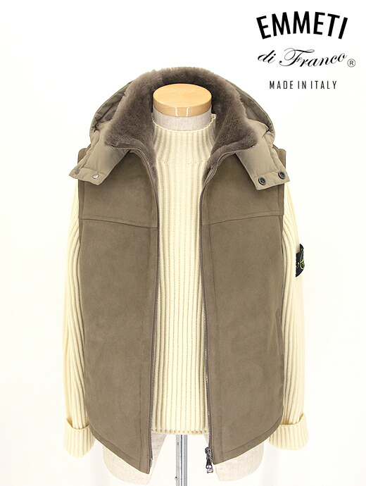 Web限定 Sale 40 秋冬 Emmeti エンメティ ムートンフーデッドベスト Zed Gilet Emm カーキ Rootweb 宅送 Www Balloonylandkw Com
