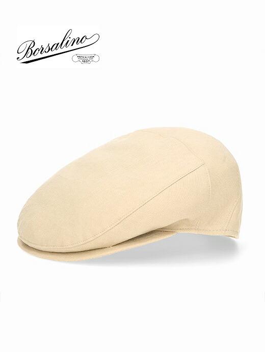 Borsalino ボルサリーノ 7Pハンチング ベージュ リネン イタリア製 bsl501004