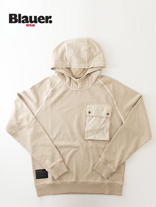【SALE】【30%】 Blauer ブラウアー スウェット ベージュ フーディ bla502009
