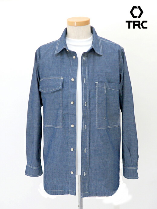 TRC ティー・アール・シー ワークシャツ ウォッシュドブルー デニム trc520606