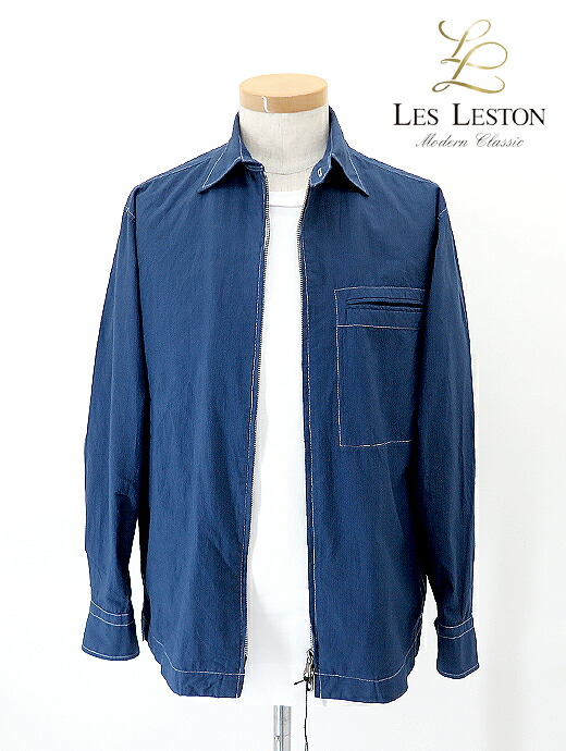 LES LESTON レスレストン 青色 上衣 プルオーバー ジップアップ les521002