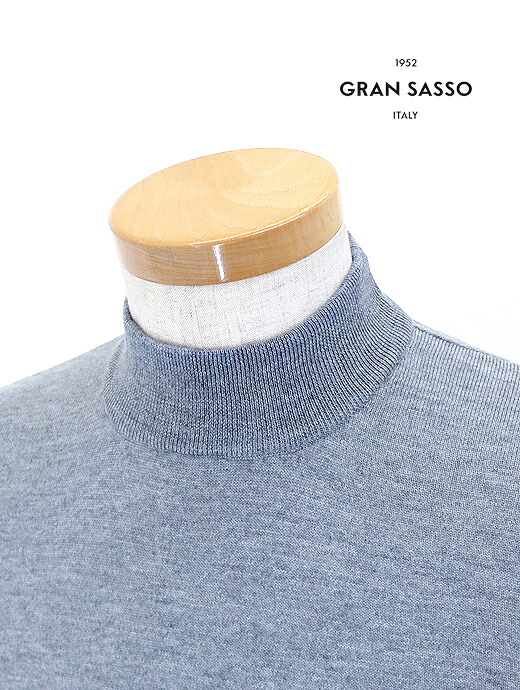 Gran Sasso グランサッソ モックネックニット グレー 12ゲージ ウール イタリア製 gra521404｜ROOTWEB