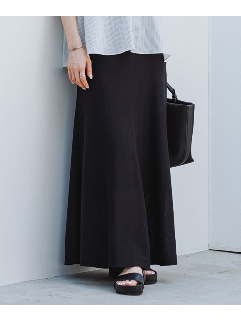 【SALE／30%OFF】ギマコットンニットフレアスカート/セットアップ対応・イージーケア ROPE' ロペ スカート その他のスカート ブラック ブルー ブラウン【RBA_E】【送料無料】[ Fashion]｜ROPE&rsquo;