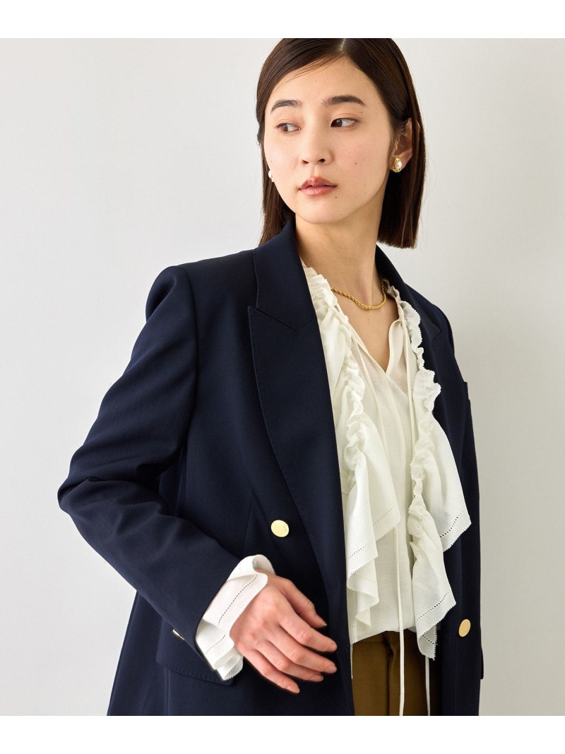 【J'aDoRe・一部店舗限定サイズ】取り外し可能 2WAYラッフルフリルブラウス/イージーケア ROPE' ロペ トップス シャツ・ブラウス ベージュ ホワイト【先行予約】*【送料無料】[ Fashion]｜ROPE&rsquo;