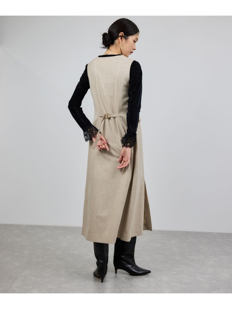 スノーツイードジャンパースカート/イージーケア ROPE' ロペ ワンピース・ドレス ワンピース ブラウン ベージュ【送料無料】[ Fashion]