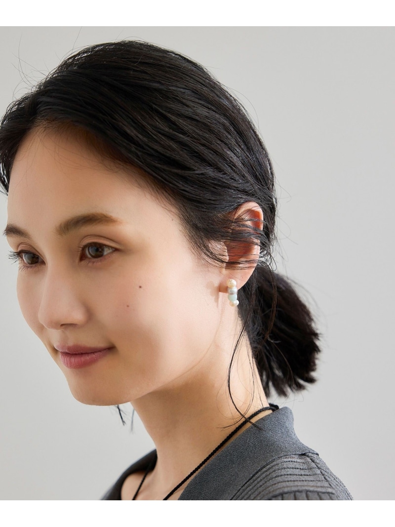 【WEB限定】【les bonbon (ル ボンボン)】playfully pearl stud pierce BLUE ROPE' ロペ アクセサリー・腕時計 ピアス ブルー【送料無料】[ Fashion]