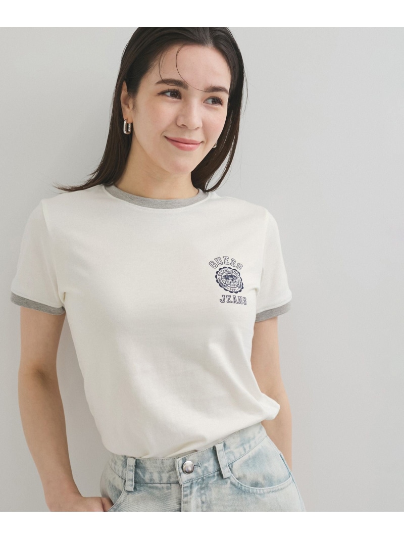 【楽天市場】【GUESS】SLIM STAMP HEATHER TEE ROPE' ロペ トップス カットソー・Tシャツ ホワイト ブルー ...