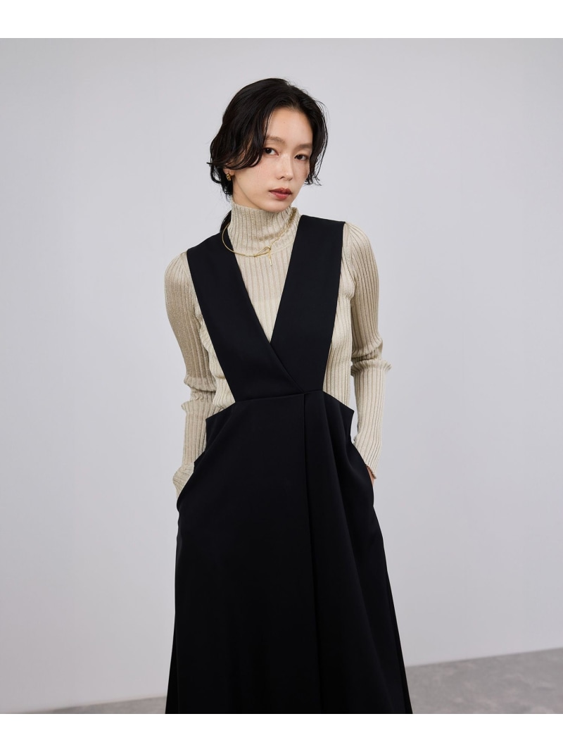 【SALE／50%OFF】トリアセテート ジャンパースカート/イージーケア ROPE' ロペ ワンピース・ドレス ワンピース ブラック【RBA_E】【送料無料】[ Fashion]｜ROPE&rsquo;