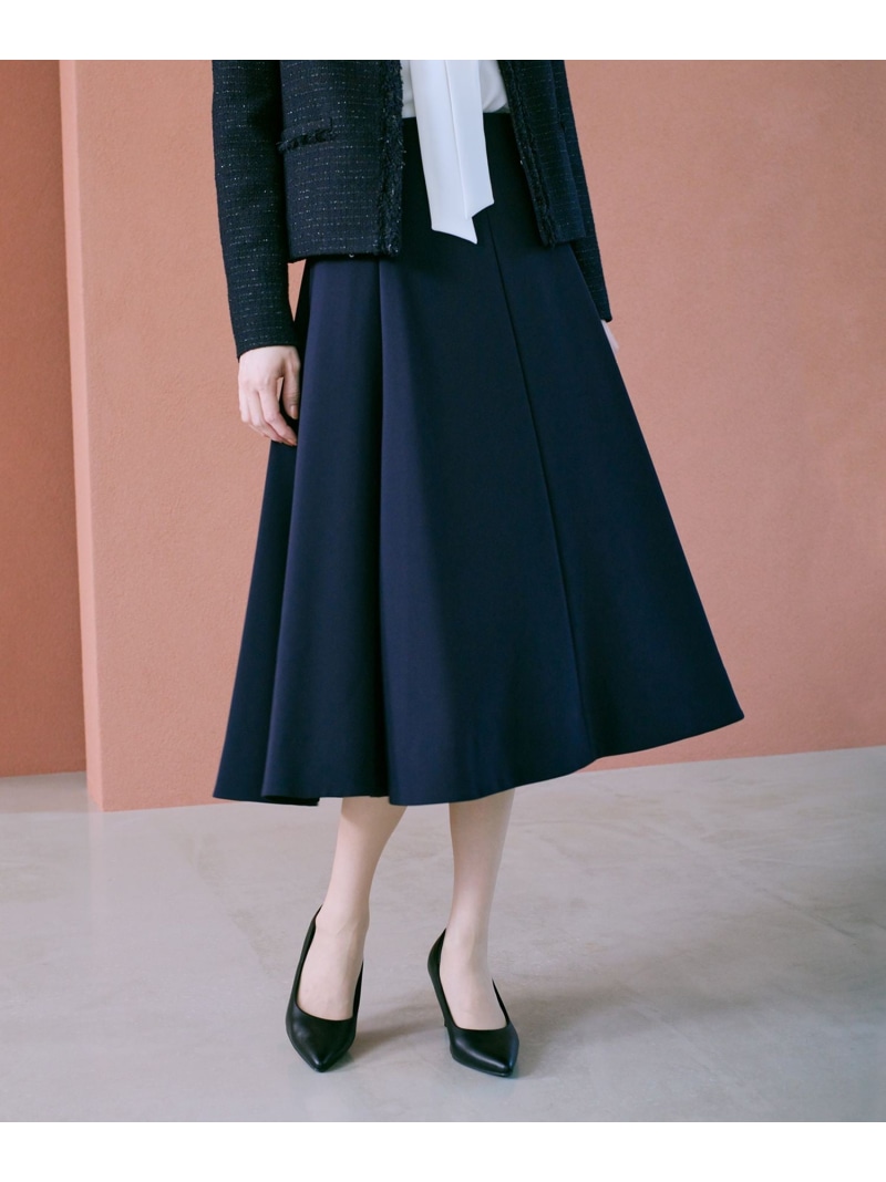 トリアセダブルクロス ハイウエストフレアスカート/イージーケア・セットアップ相応う・25AW ROPE\u0027 ロペ スコート 余分の物のスコート 米国海軍【貨物輸送無料】[ Fashion]