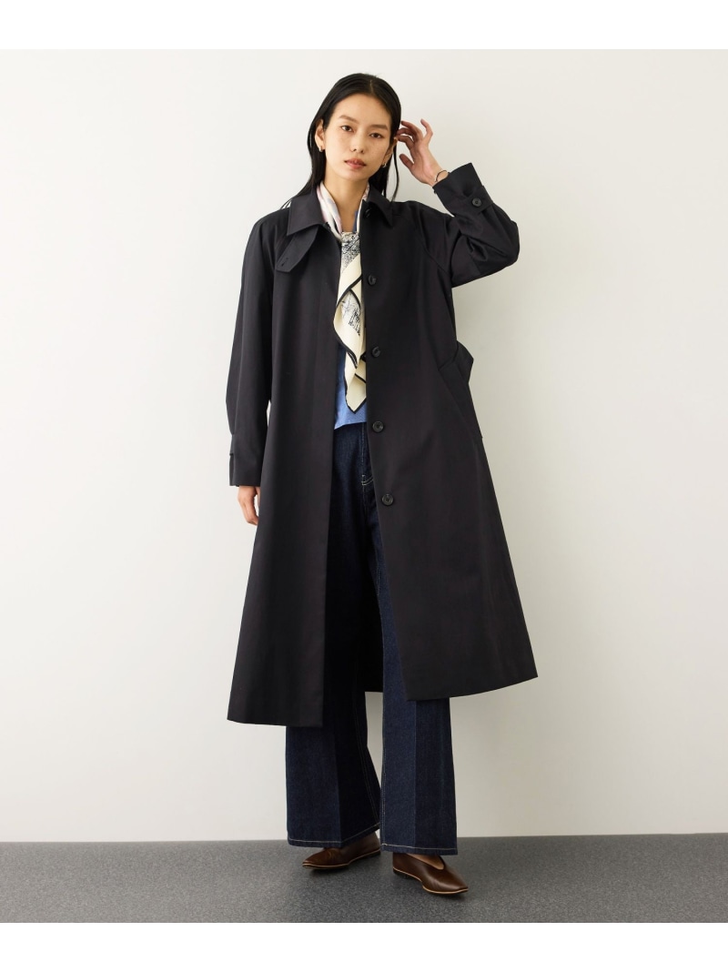 ツイルクロス ステンカラースプリングコート ROPE' ロペ ジャケット・アウター ステンカラーコート ベージュ ネイビー【送料無料】[ Fashion]