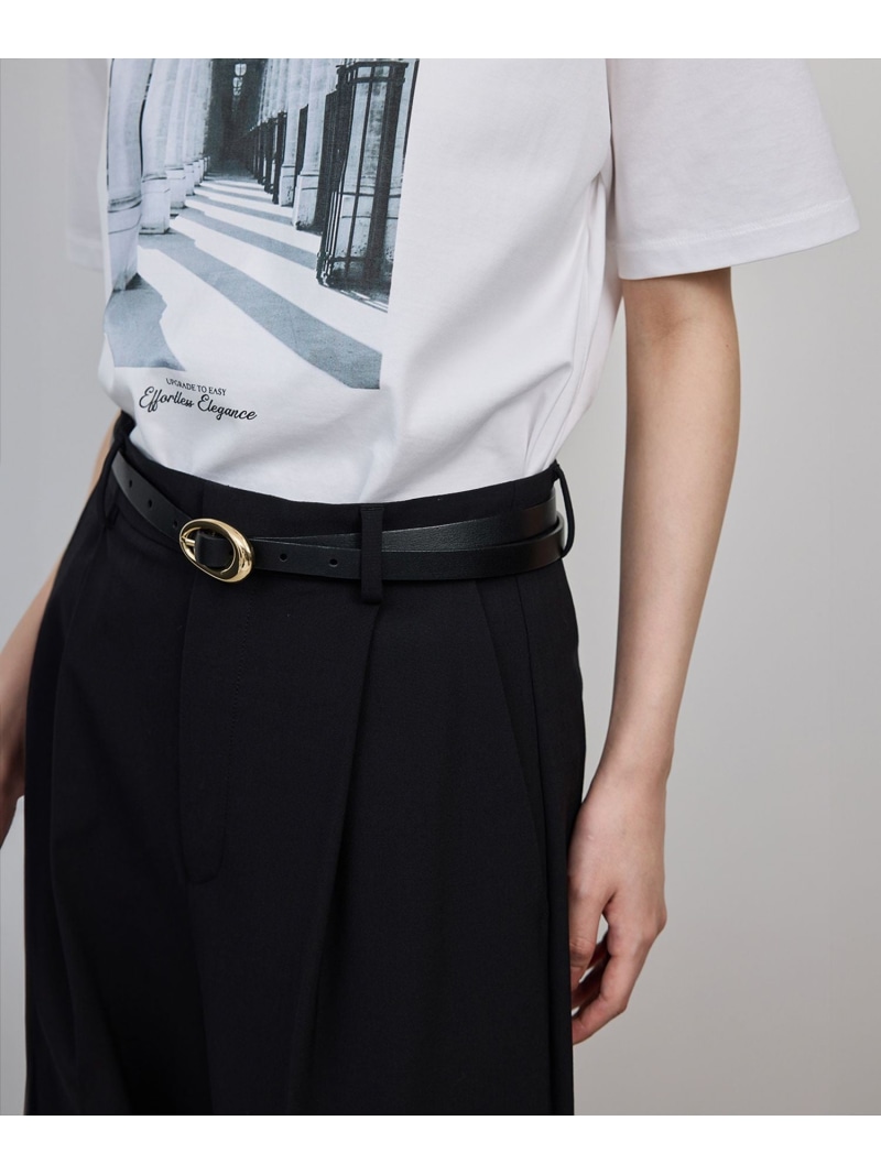 アシンメトリーフォルムバックルレザーベルト ROPE' ロペ ファッション雑貨 ベルト ブラック【送料無料】[ Fashion]