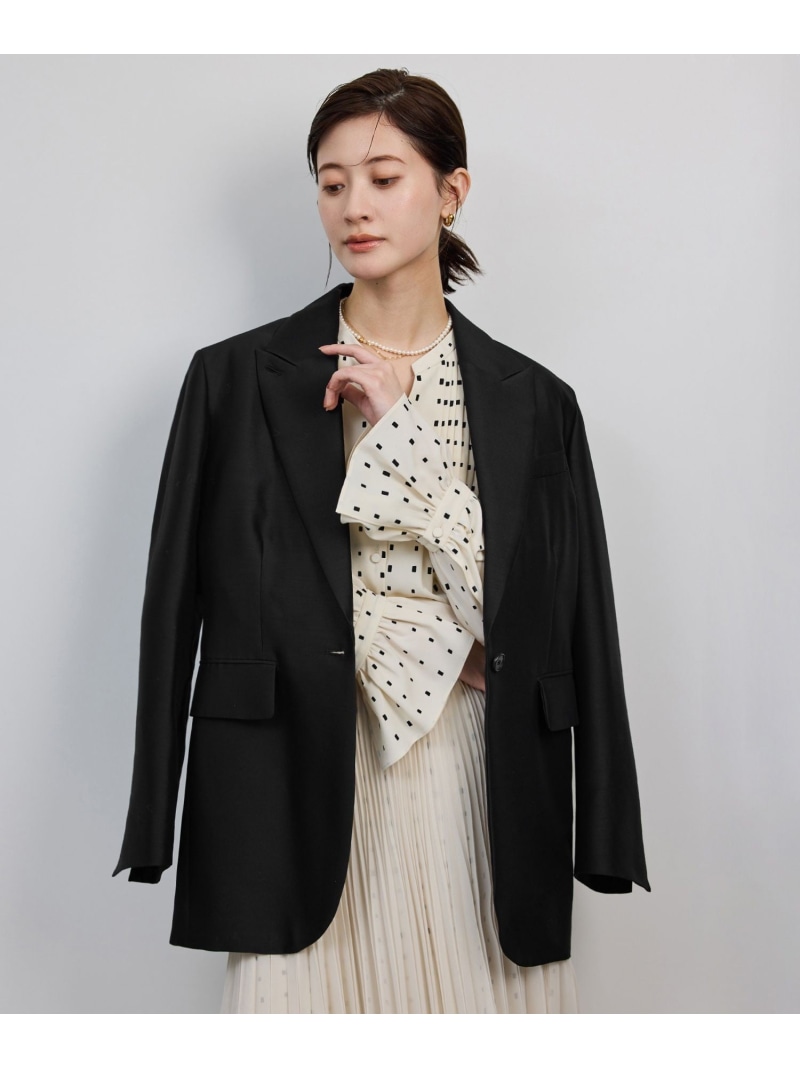 【SALE／70%OFF】シルクウールオーバージャケット ROPE' ロペ ジャケット・アウター テーラードジャケット・ブレザー ホワイト ブラック【RBA_E】【送料無料】[ Fashion]
