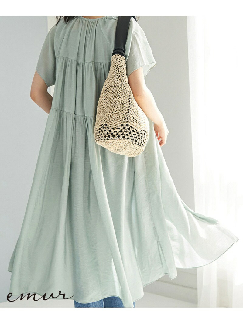 楽天市場 Emur ティアードギャザーシャツワンピース Rope Picnic ロペピクニック ワンピース シャツワンピース グリーン イエロー 送料無料 Rakuten Fashion Rope Picnic ロペピクニック