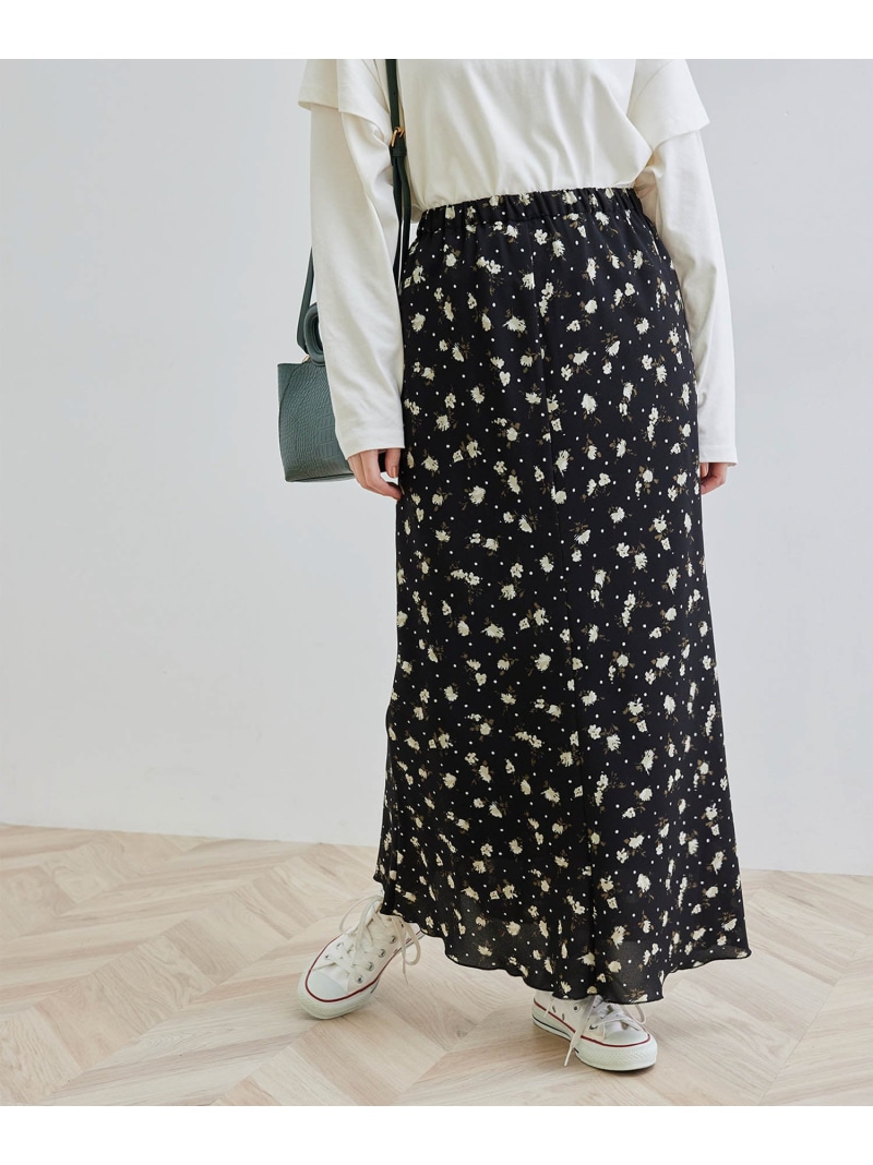 楽天市場 Sale 10 Off リンクコーデ 花ドット柄マーメイドマキシスカート Rope Picnic ロペピクニック スカート スカートその他 ブラック グレー ベージュ Rba E 送料無料 Rakuten Fashion Rope Picnic ロペピクニック
