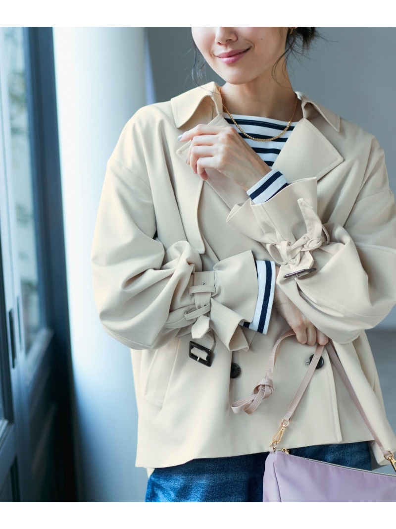 SALE／50%OFF】【撥水加工・花粉ガード】ショートトレンチコート