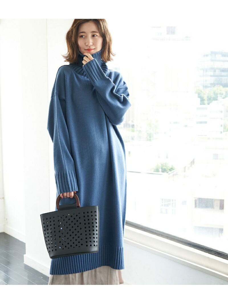 楽天市場 リンクコーデ 静電気防止 バックスリットハイネックニットワンピース Rope Picnic ロペピクニック ワンピース ワンピースその他 グレー ホワイト ベージュ ブルー 送料無料 Rakuten Fashion Rope Picnic ロペピクニック