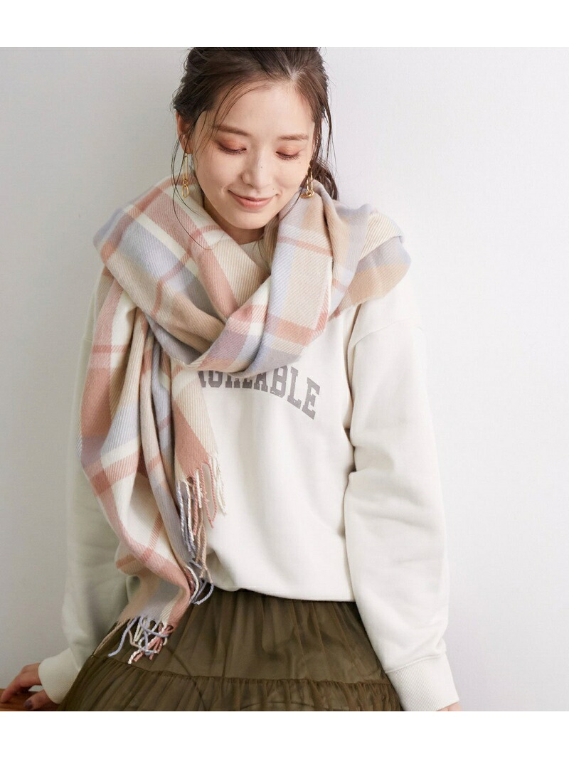 楽天市場 Sale 18 Off ウールチェック柄ストール Rope Picnic Passage ロペピクニック ファッショングッズ ストール レッド ブラック ホワイト パープル Rba E 送料無料 Rakuten Fashion Rope Picnic ロペピクニック