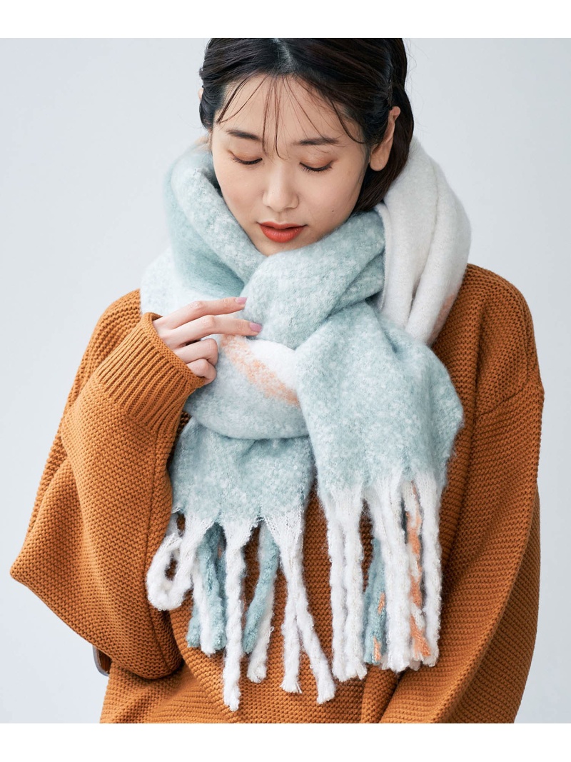 バルキーフリンジチェックストール Rope Picnic ロペピクニック ファッショングッズ Passage バルキーフリンジチェックストール Rope Picnic ロペピクニック ファッショングッズ Passage