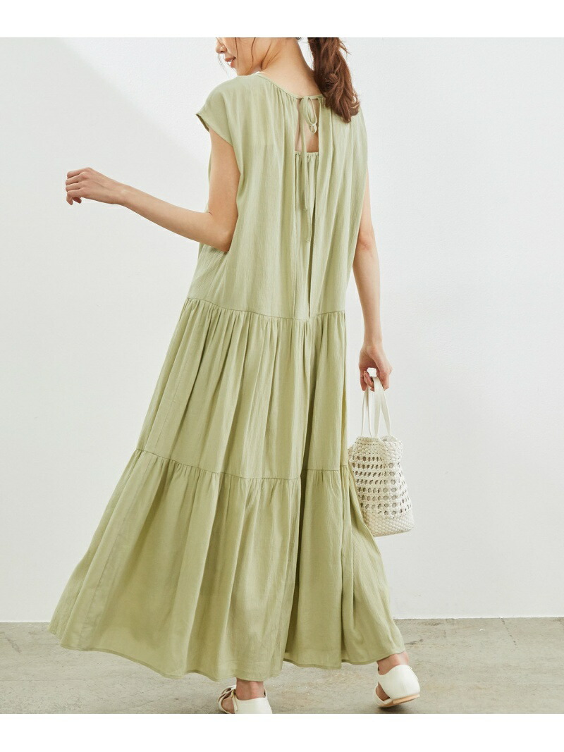 楽天市場 Sale 10 Off リンクコーデ 楊柳ティアードワンピース Rope Picnic ロペピクニック ワンピース ワンピースその他 グリーン ブラック パープル Rba E 先行予約 送料無料 Rakuten Fashion Rope Picnic ロペピクニック