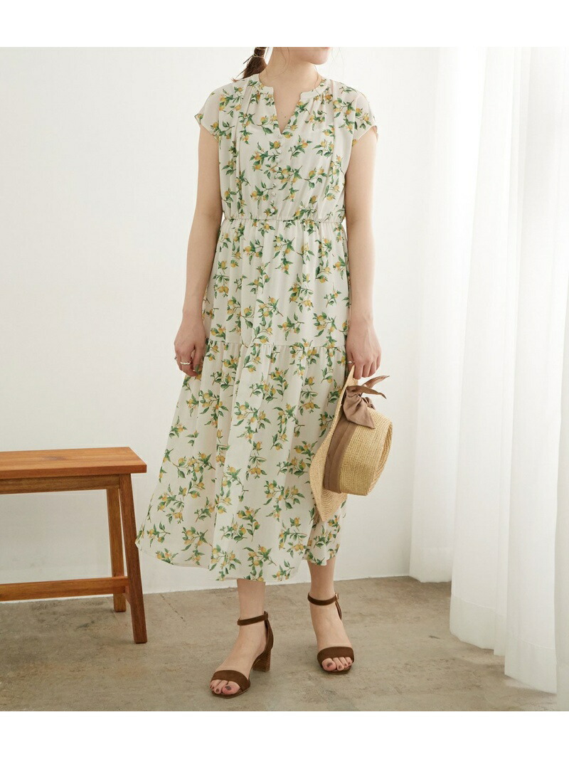 楽天市場 レモンプリントティアードワンピース Rope Picnic ロペピクニック ワンピース ワンピースその他 ホワイト ネイビー 送料無料 Rakuten Fashion Rope Picnic ロペピクニック