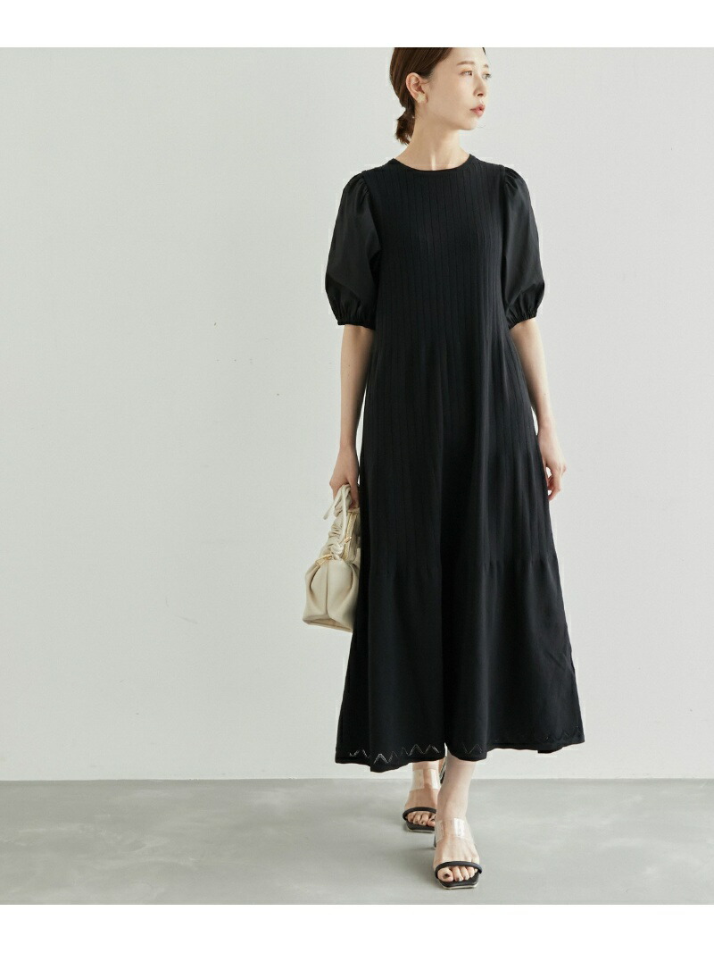 【楽天市場】【SALE／20OFF】オーガニックコットン袖布帛ニットワンピース ROPE' PICNIC ロペピクニック ワンピース・ドレス