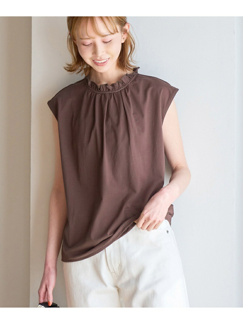 オーガニックコットンスタンドフリルトップス Rope Picnic ブラウス ロペピクニック シャツ