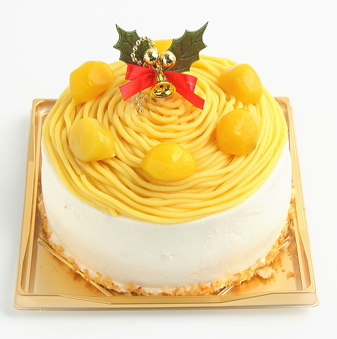 楽天市場 黄色いモンブランクリスマス6号サイズ クリスマスケーキ 6名 8名向 ロリアン洋菓子店