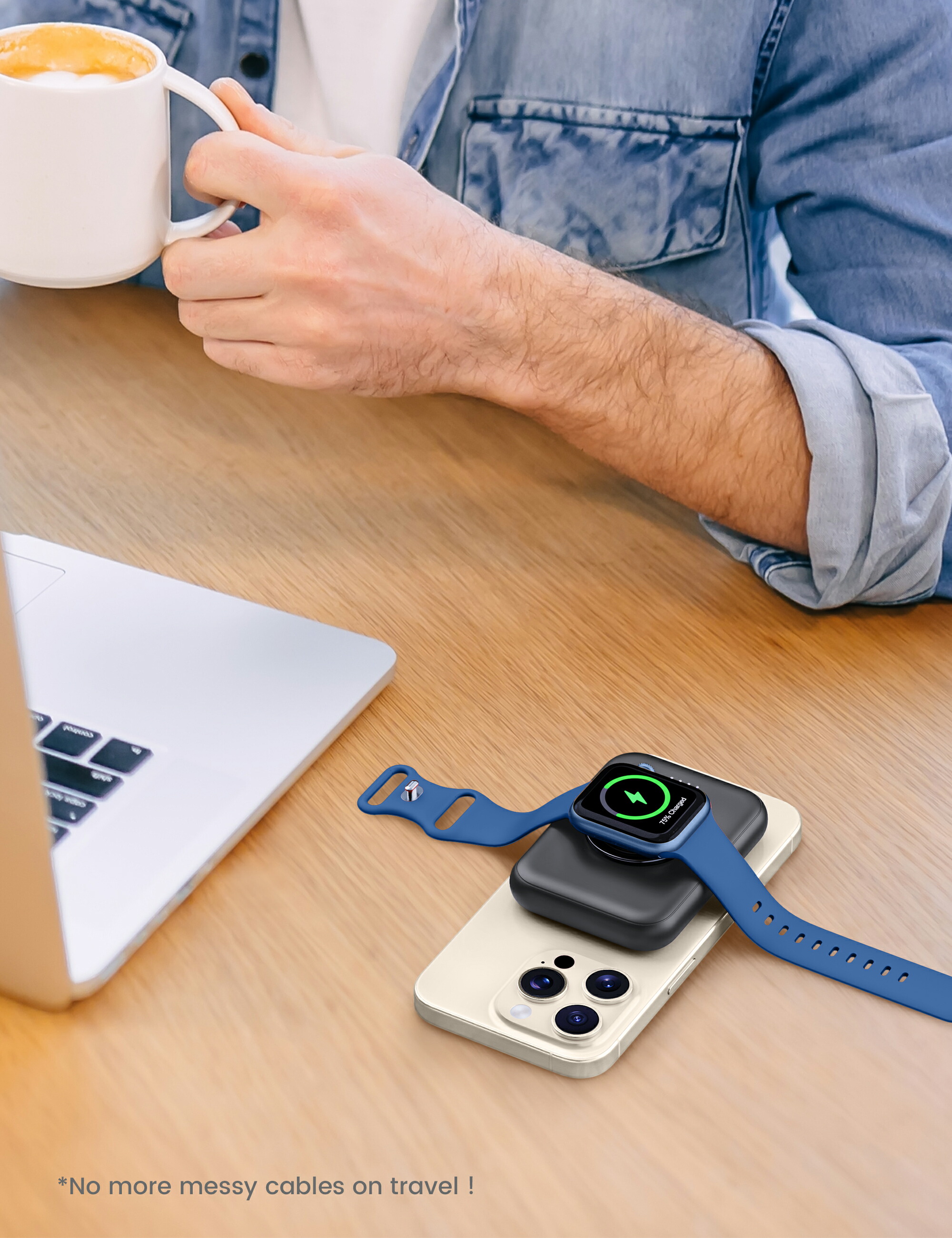 【一年保証 大人気新品♪ 】RORRY 【業界進化！magsafeモバイルバッテリー・スマホリング＆スタンド機能付】Apple Watch充