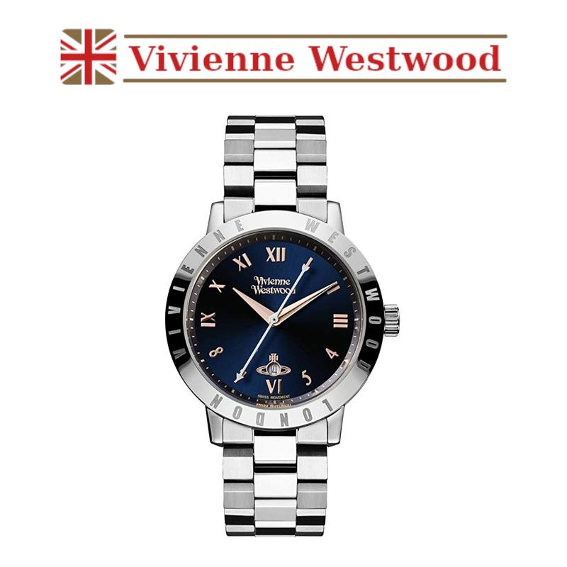 すぐに使える【２点で5％OFFクーポン】腕時計 防水 シンプル ロゴ 上品 お洒落 VivienneWestwood ヴィヴィアンウエストウッド VV152NVSL ウォッチ クオーツ レディース 人気 ブランド ブルー シルバー 並行輸入品