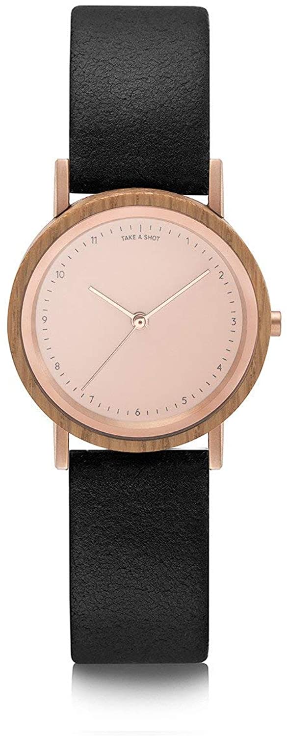 すぐに使える【２点で5％OFFクーポン】TAKE A SHOT Liv 30: Eichenholz - Apvelskin Rosegold Vegan 腕時計 レディース ドイツメーカー レザー 時計 ウォッチ wa12d8g8a5 並行輸入品 プレゼント ギフト 実用的 かわいい 可愛い オシャレ おしゃれ