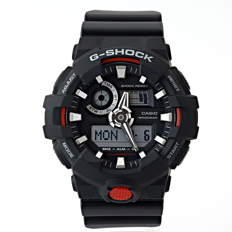 【 在庫一掃セール対象商品 】カシオ 腕時計 メンズ ブラック レッド CASIO G-SHOCK ジーショック GA-700-1A 並行輸入品（昨年比でよりお得に販売中）｜ロゼ・エムロード