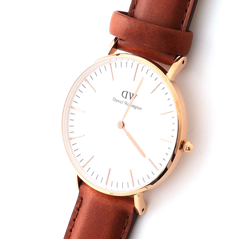 ダニエルウェリントン ウオッチ Genuine ジェニュイン DW00100035 赤銅色 白いこと ゴールド なめし革 レディース DANIEL WELLINGTON