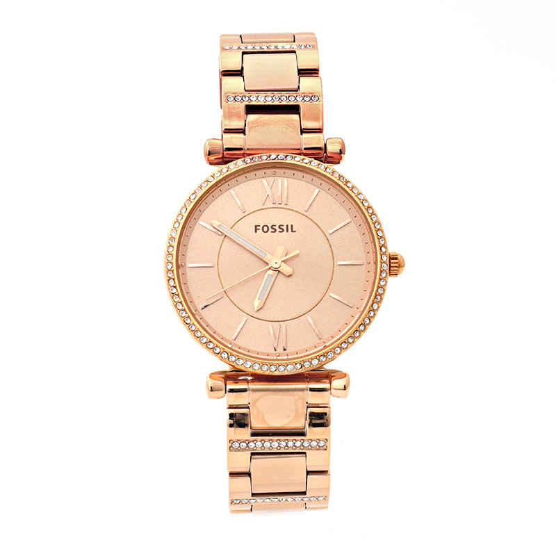 【 在庫一掃セール対象商品 】フォッシル 腕時計 レディース ピンクゴールド シンプル CARLIE クオーツ FOSSIL ES4301（昨年比でよりお得に販売中）