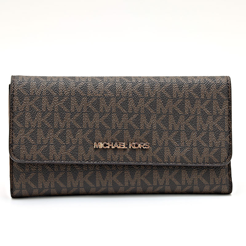 【 在庫一掃セール対象商品 】マイケルコース 三つ折り長財布 レディース JET SET TRAVEL LG TRIFOLD ブラウン 35F8GTVF3B-BROWN MICHAEL KORS(昨年比でよりお得に販売中)|ロゼ・エムロード