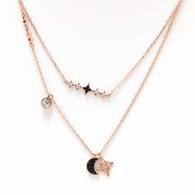 ★SWAROVSKI　スワロフスキー　ネックレス　ムーン　クリアスワロ Luna ペンダント, 月, ホワイト, ロジウム・プレーティング